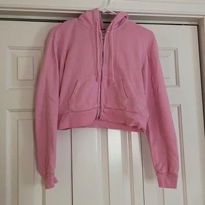 Bright pink Brandy Melville crystal hoodie